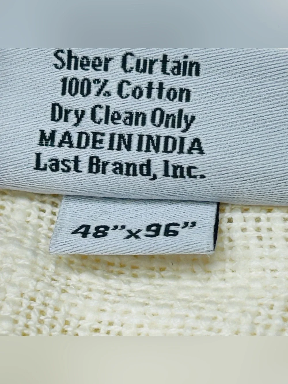 QUINCE Set Of 2 48x96 Cotton Sheer Curtains Ivory 8948